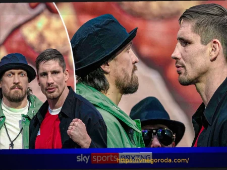 Напряженная дуэль взглядов: Александр Усик против Рико Верхувена