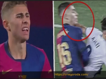 Спорный момент в матче «Атлетико» — «Барселона»: Фермин с кровью на лице после столкновения